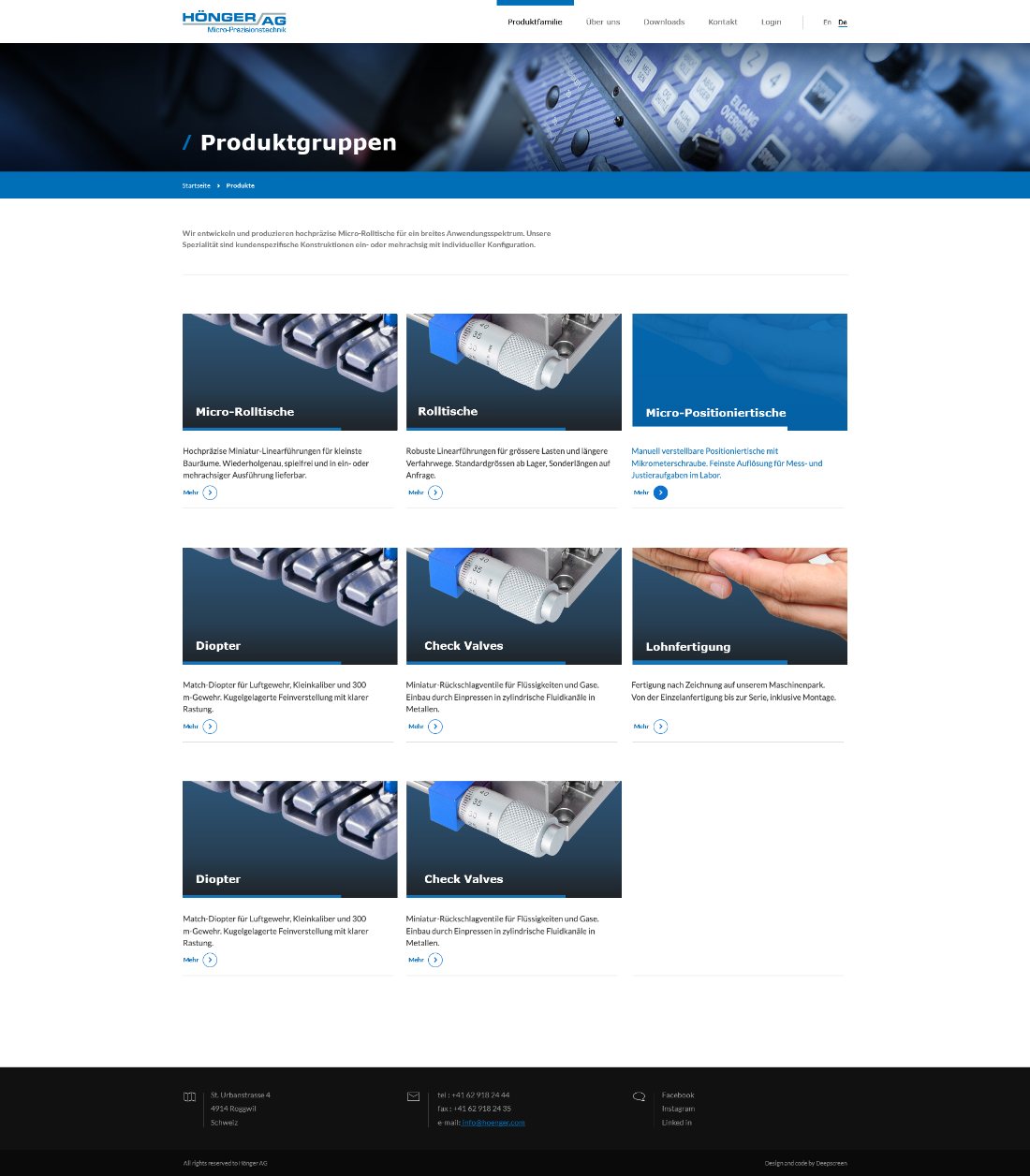 Product groups page &mdash; full page