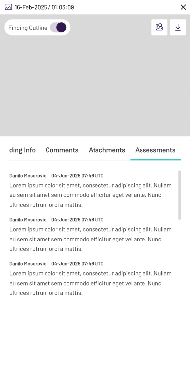 Assessments tab