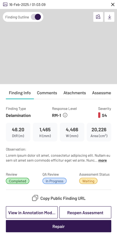 Finding info tab
