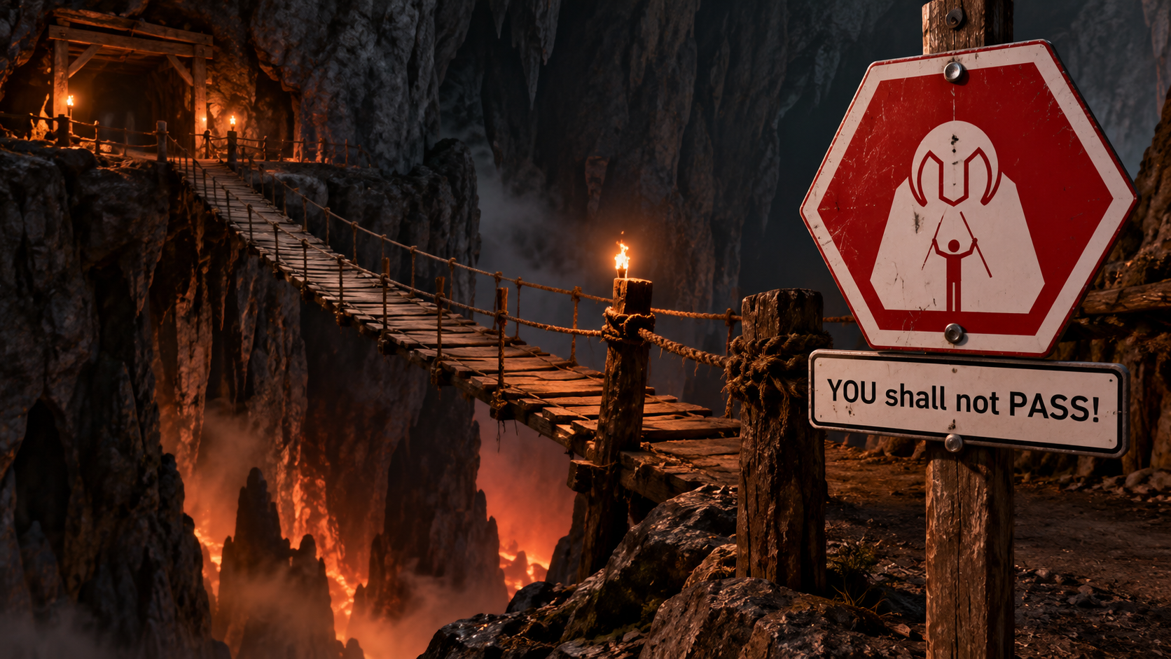 YOU shall not PASS, at the bridge